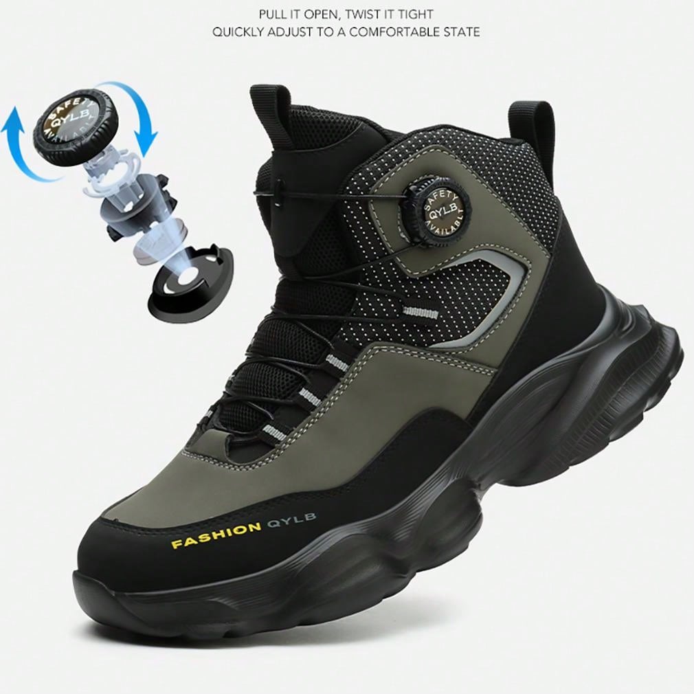 SteelGuard Pro – Calçados de Segurança Masculinos com Botão Giratório