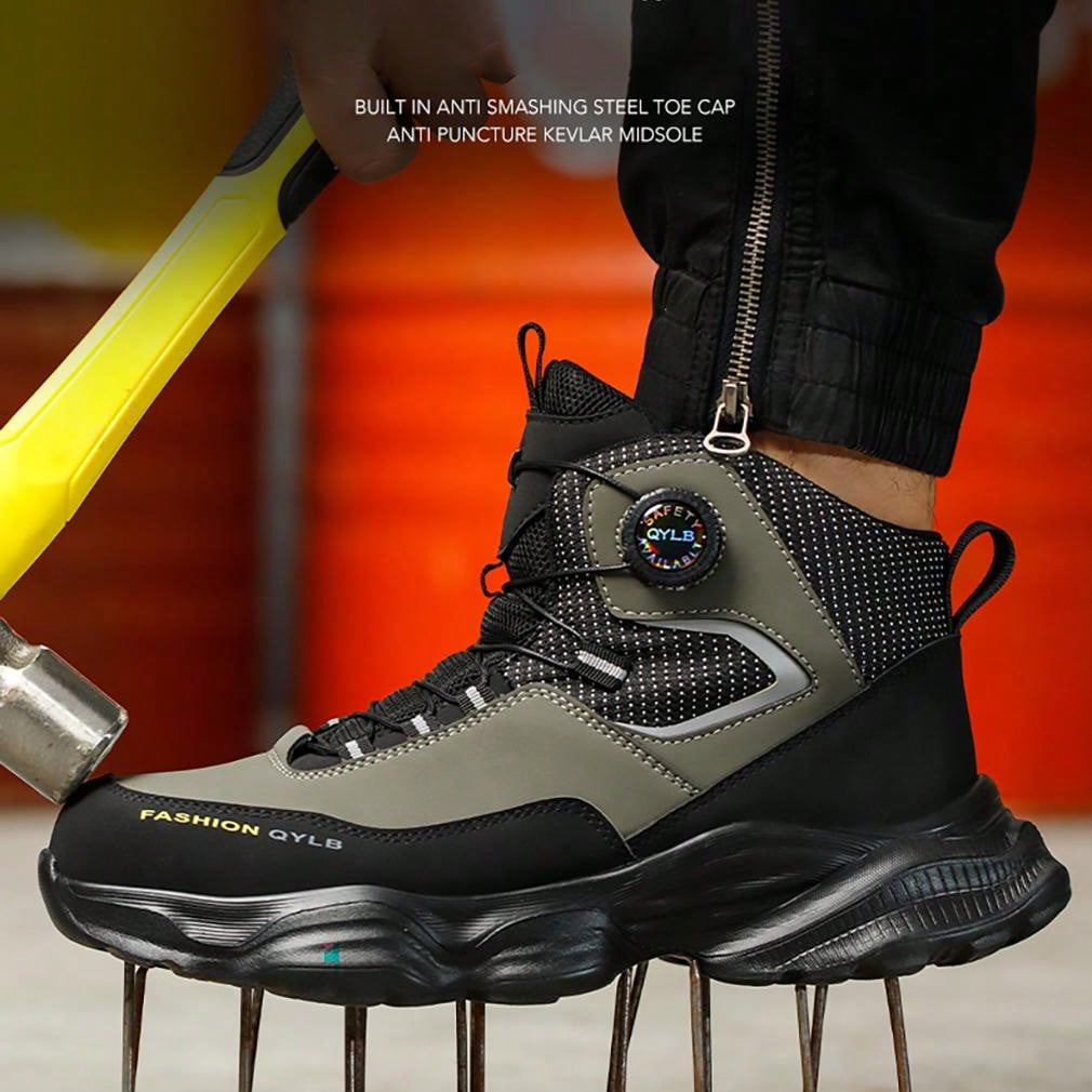 SteelGuard Pro – Calçados de Segurança Masculinos com Botão Giratório