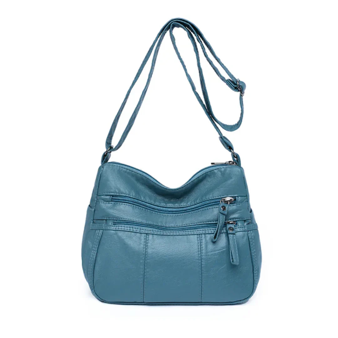 Bolso de Couro™ com Vários Compartimentos