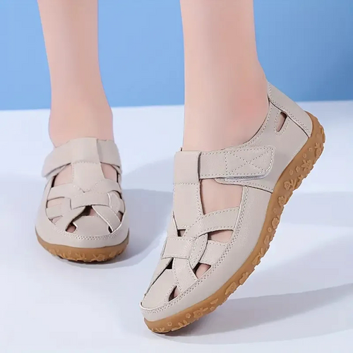 Sandalias ortopédicas de cuero transpirable para mujer