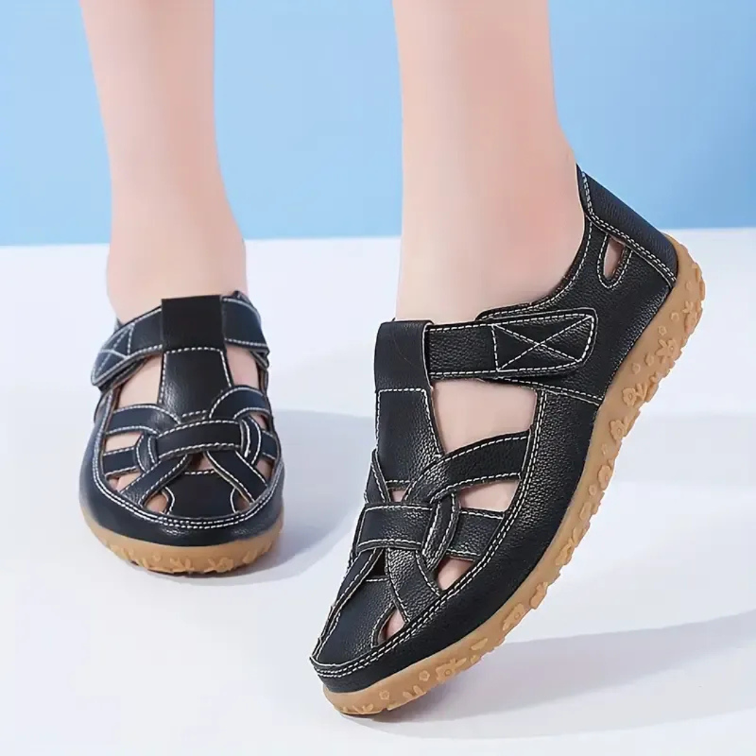 Sandalias ortopédicas de cuero transpirable para mujer