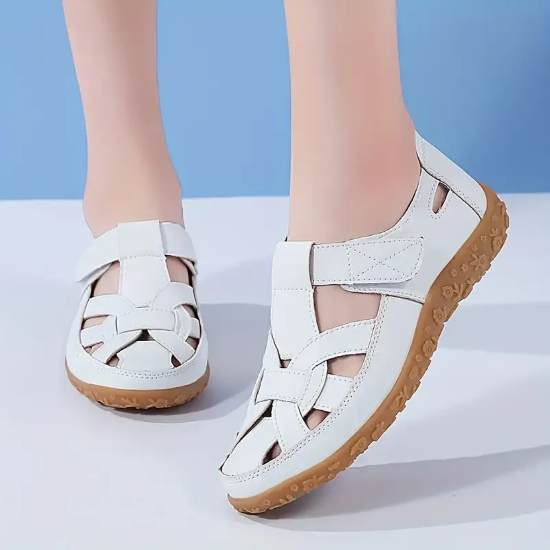 Sandalias ortopédicas de cuero transpirable para mujer