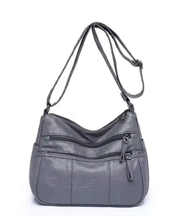Bolso de Couro™ com Vários Compartimentos