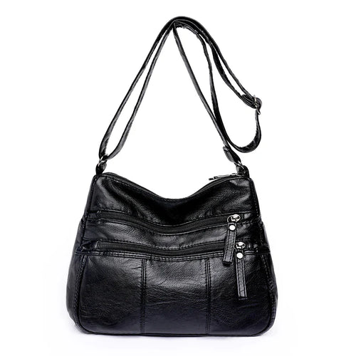Bolso de Couro™ com Vários Compartimentos
