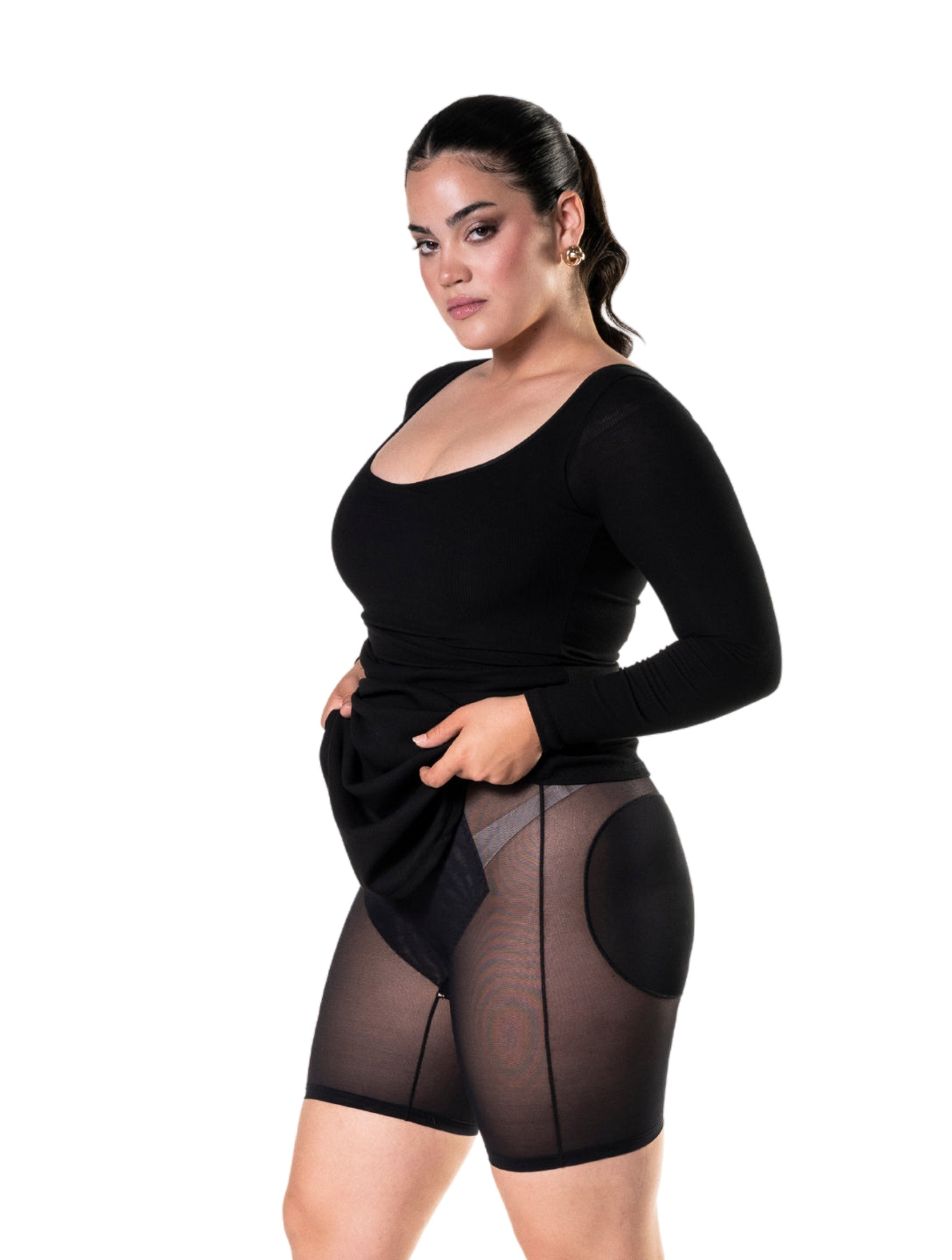 Vestido de controle com mangas longas para uma silhueta perfeita