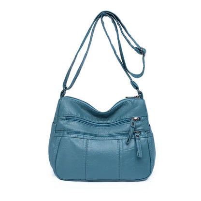 Bolso de Couro™ com Vários Compartimentos