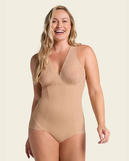 Body Modelador com Pormenor de Riscas Transparentes (OFERTA 2X1)