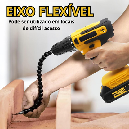 FlexiPerfura™ - Perfurador e aparafusadora com extensão flexível para espaços reduzidos