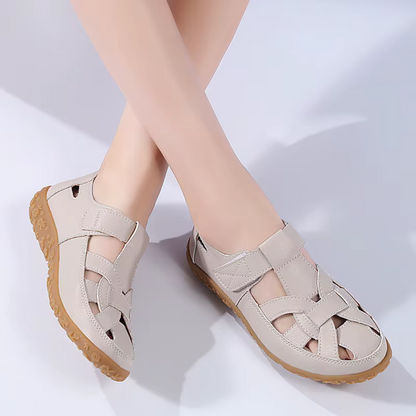 Sandalias ortopédicas de cuero transpirable para mujer 