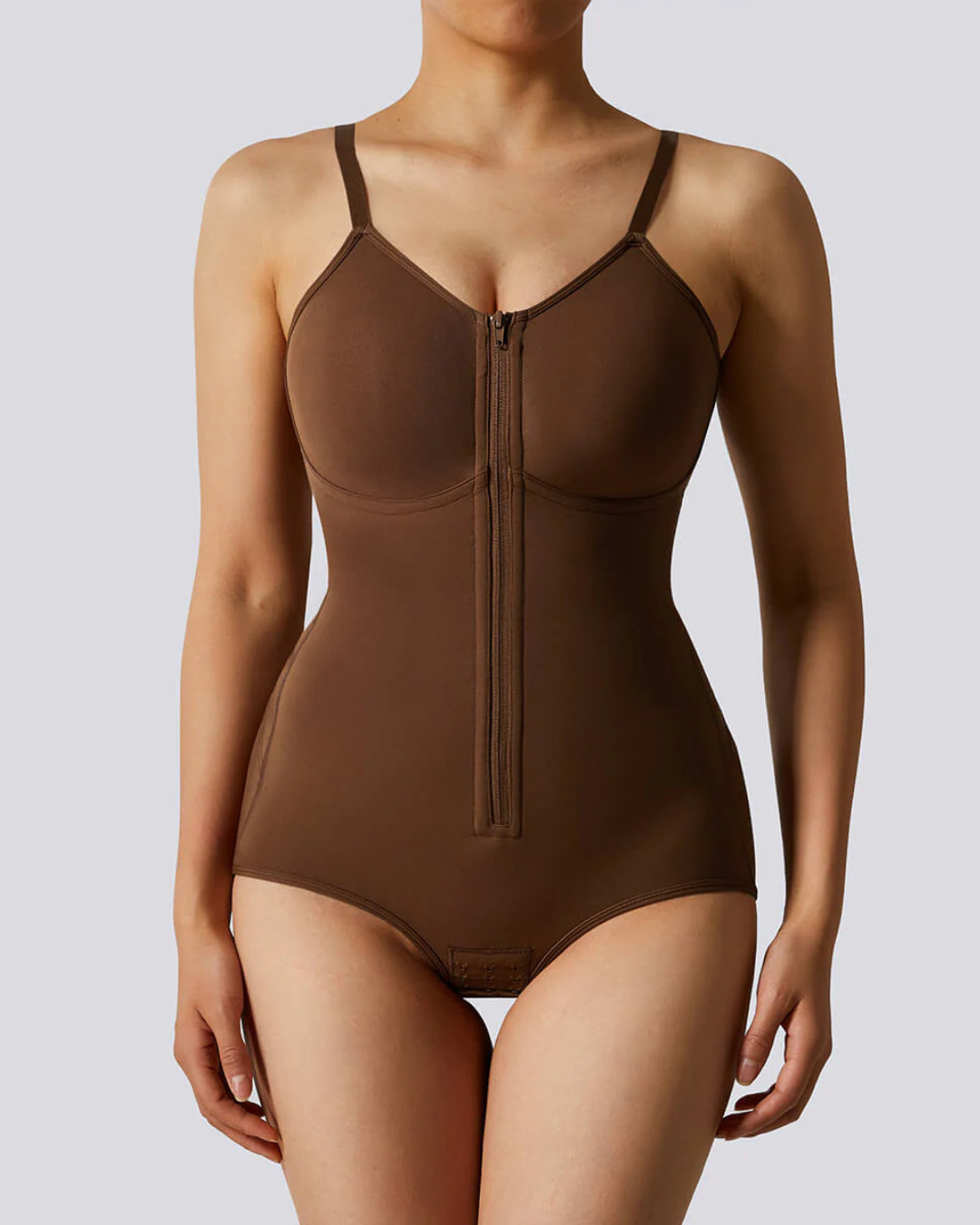 Body Modelador Cosido Body com Fecho de Correr de Cor Sólida
