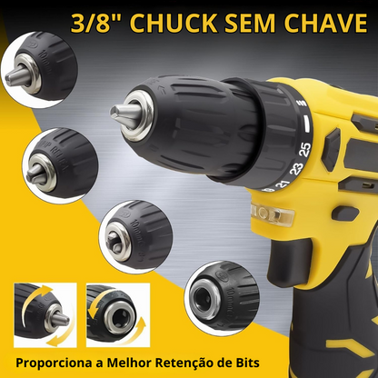 FlexiPerfura™ - Perfurador e aparafusadora com extensão flexível para espaços reduzidos