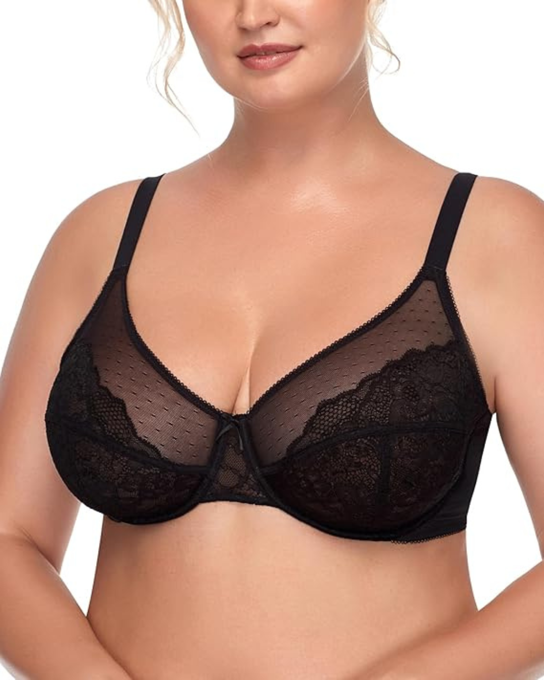 Sujetador de encaje floral con aros para mujer, sin relleno (oferta 2x1)