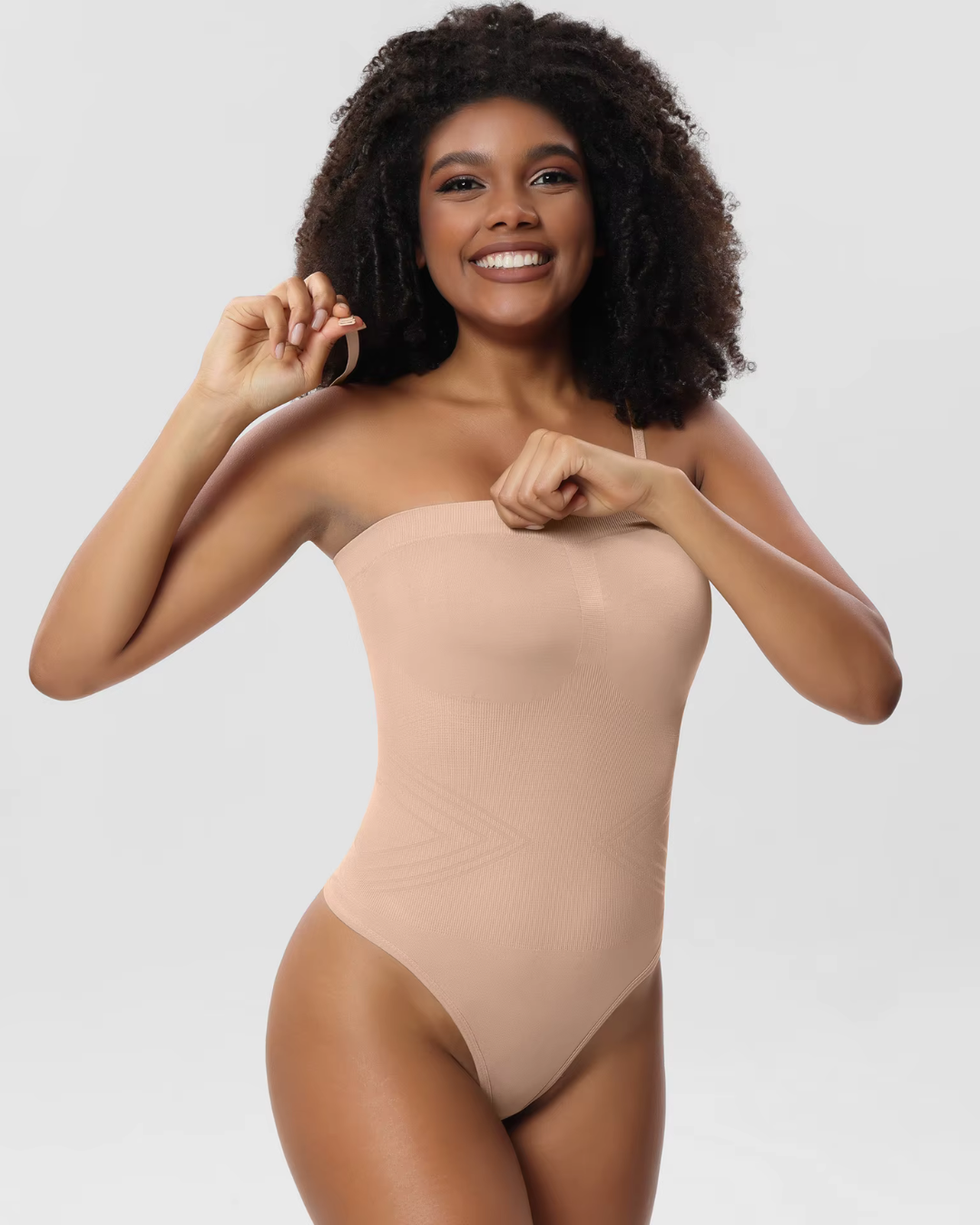 Body Sem Alças com Controle de Barriga e Modelagem Sem Costuras para Mulher