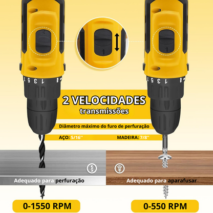FlexiPerfura™ - Perfurador e aparafusadora com extensão flexível para espaços reduzidos