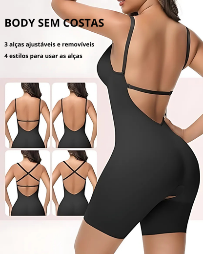 Modelador de Corpo Inteiro Invisível com Decote em U