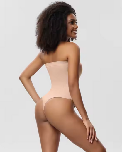 Body Sem Alças com Controle de Barriga e Modelagem Sem Costuras para Mulher