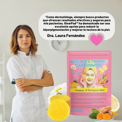 PeleSaudável™ - Pensos nutritivos para o rosto 2x1: Ácido Kójico e Curcuma