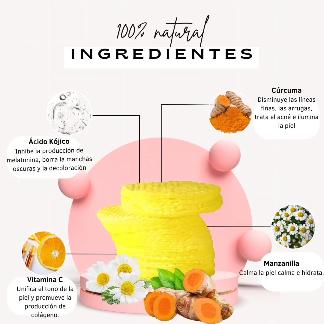 PeleSaudável™ - Pensos nutritivos para o rosto 2x1: Ácido Kójico e Curcuma
