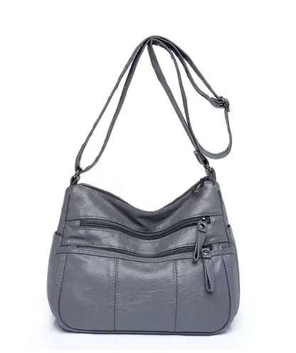 Bolso de Couro™ com Vários Compartimentos