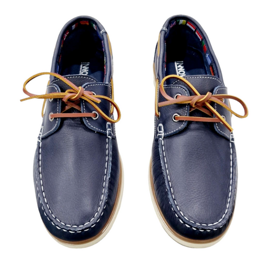 SAPATOS NÁUTICOS DE COURO MACIO PARA HOMEM MARINHA