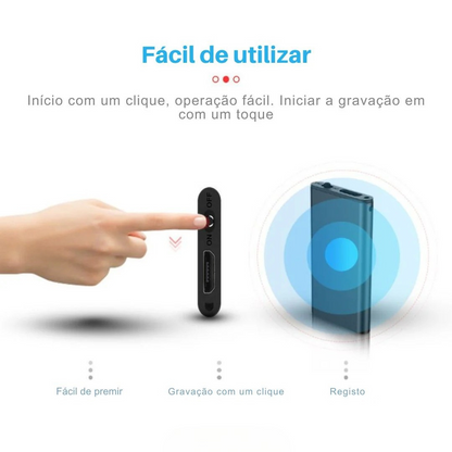 MicroVoz™ - Mini Gravador de Voz Ultraportátil