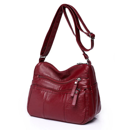 Bolso de Couro™ com Vários Compartimentos