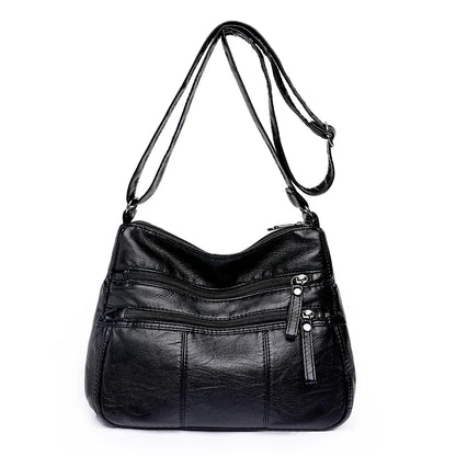 Bolso de Couro™ com Vários Compartimentos
