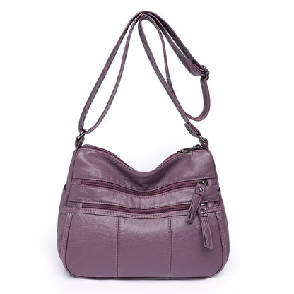 Bolso de Couro™ com Vários Compartimentos