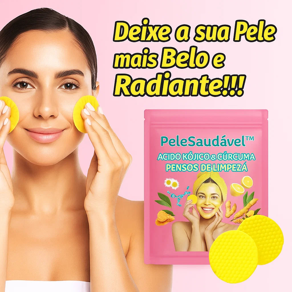 PeleSaudável™ - Pensos nutritivos para o rosto 2x1: Ácido Kójico e Curcuma