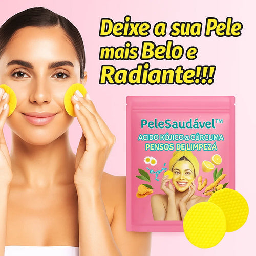 PeleSaudável™ - Pensos nutritivos para o rosto 2x1: Ácido Kójico e Curcuma