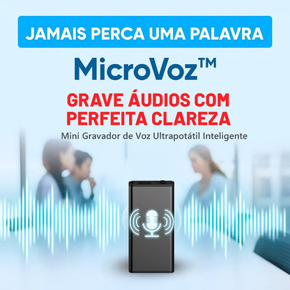 MicroVoz™ - Mini Gravador de Voz Ultraportátil