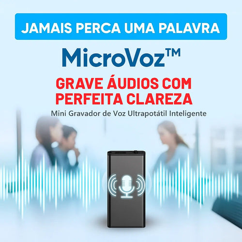 MicroVoz™ - Mini Gravador de Voz Ultraportátil