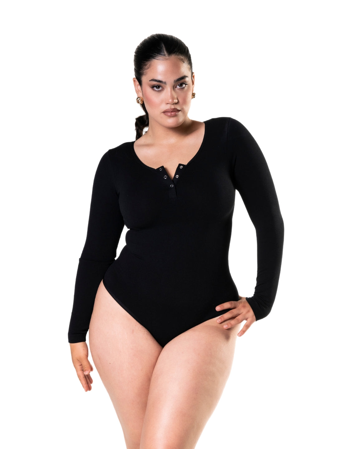 Body de manga larga y tanga sin costuras