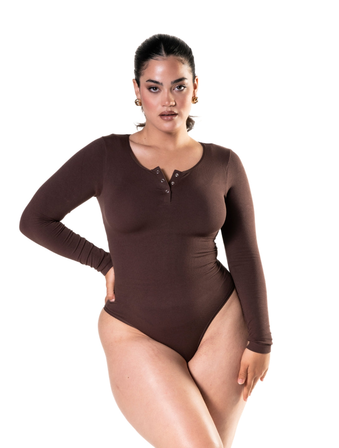 Body de manga larga y tanga sin costuras